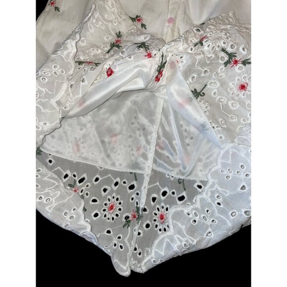 H&M Girl's Embroidered Floral Eyelet Boho Crop Top & Skirt Set NWT - Picture 7 of 11